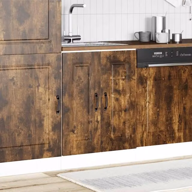 Berkfield Home Kalmar Sink Base Cabinet, Smoked Oak Brown, W/D/H: 60 x 46 x 81.5 cm