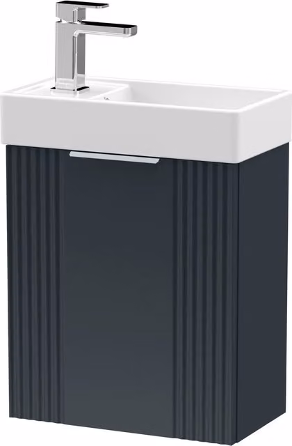 Balterley Retro Wall Mounted Bathroom Vanity Basin Unit, Dark Grey, W: 40 cm, D: 43.8 cm, H: 40 cm