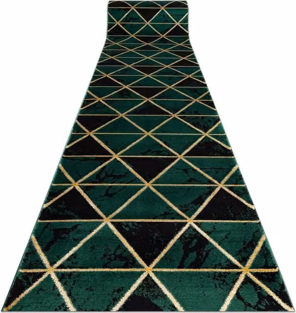 RugsX Exclusive Emerald Green Geometric Runner, W: 70 cm, L: 190 cm