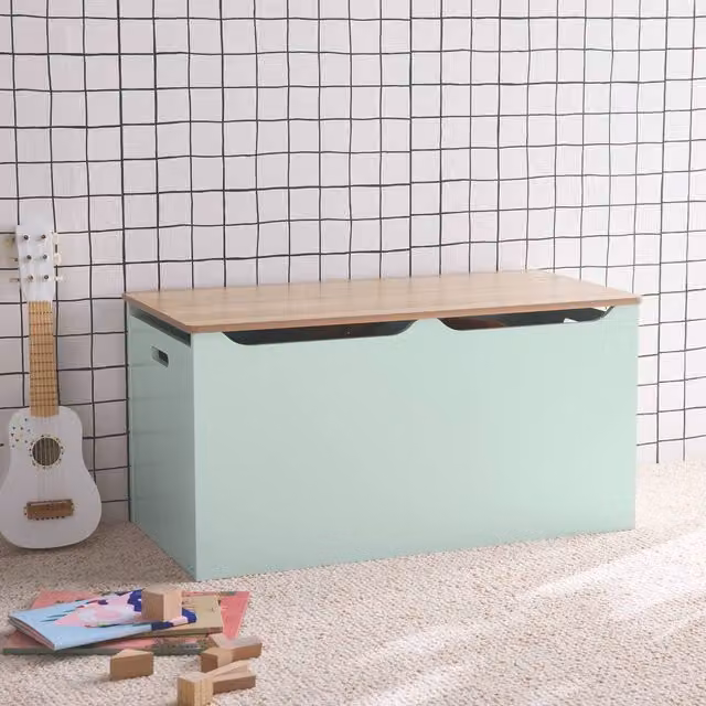 sweeek Toy Storage Box with Side Handles in Pale Green, W/D/H: 80 x 40 x 40 cm