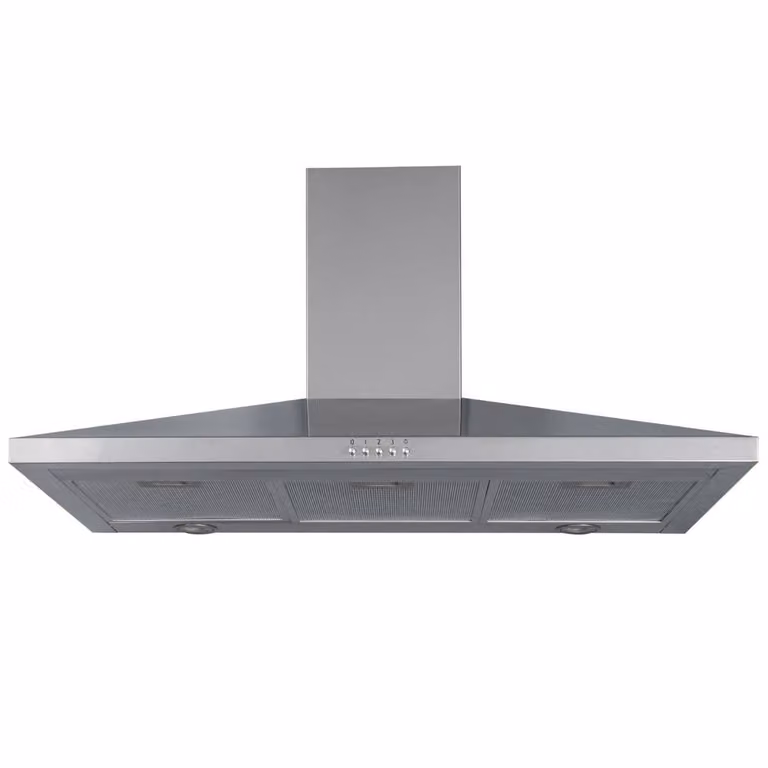 SIA Silver Stainless Steel Wall Mounted Chimney Cooker Hood with Activated Carbon Filter, W: 90 cm