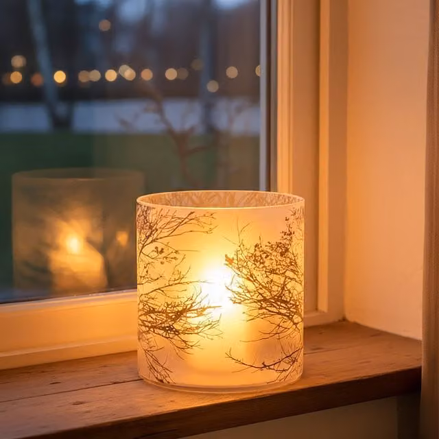 Orsina Branch Large Glass Hurricane Pillar Candle Holder in Brown