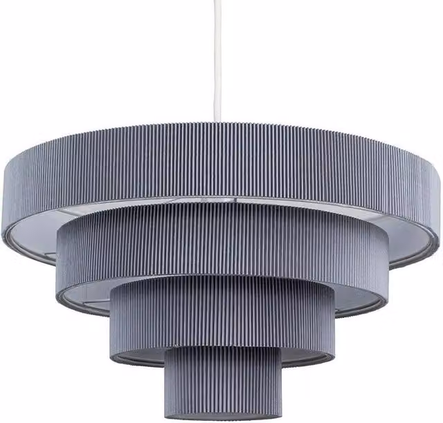 SPETLEK Modern Grey Fabric Cylinder Ceiling Light Shade, W/D/H: 22 x 22 x 40 cm
