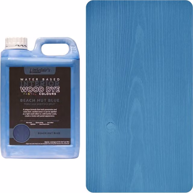 Littlefairs Indoor Wood Stain in Beach Hut Blue, 2500l