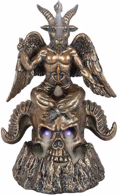 KDMD Gold Baphomet LED Backflow Incense Burner