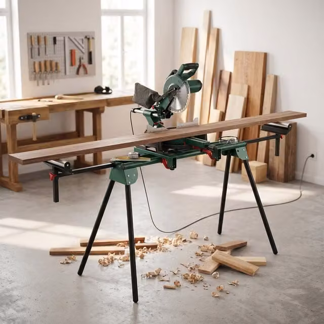 HOMCOM Universal Mitre Saw Stand with Adjustable Rollers, Green