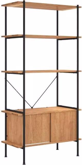 Berkfield Home Brown Industrial Bathroom Cabinet with Door and Open Shelf, W: 38 cm, D: 33 cm