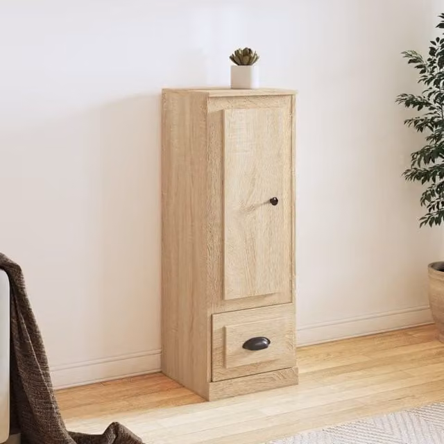 Berkfield Home Sonoma Oak Highboard in Brown, W/D/H: 36 x 35.5 x 103.5 cm