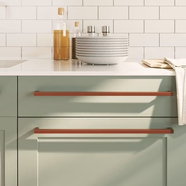 Berkfield Home Stainless Steel Cabinet Handles, 5 Piece Set in Bronze Brown, Length: 48 cm