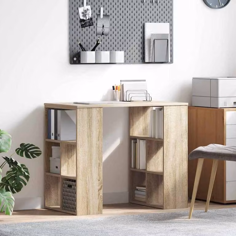 Berkfield Home Modern Corner Desk in Sonoma Oak Brown MDF