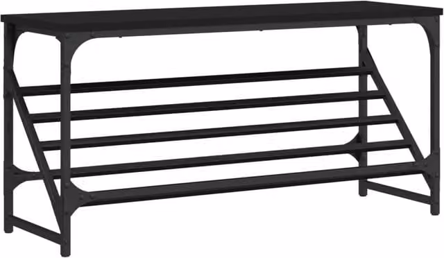 Berkfield Home Black Shoe Rack, W/D/H: 90 x 30 x 45 cm