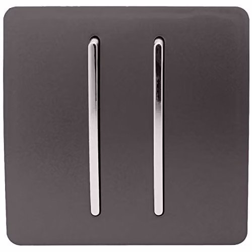 Trendi Modern Glossy Tactile Auto Retractive 2 Door Bell Switch in Dark Brown