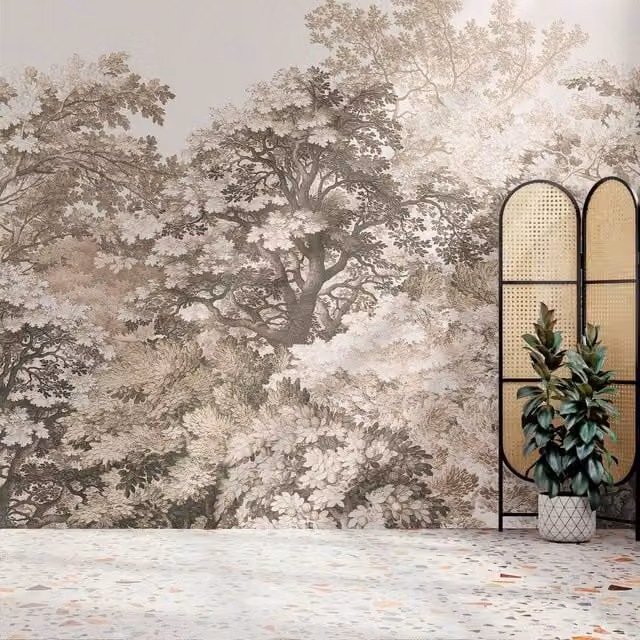 Superfresco Easy Forest Canopy Mural in Beige, W: 300 cm, H: 280 cm