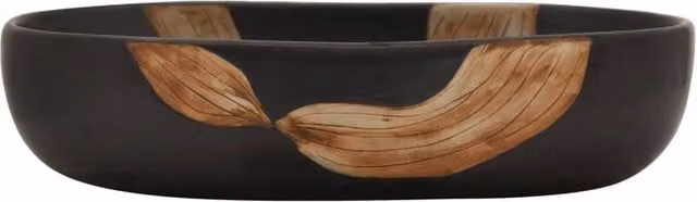 Berkfield Home Black Oval Ceramic Countertop Basin W: 59 cm, D: 40 cm, H: 14 cm