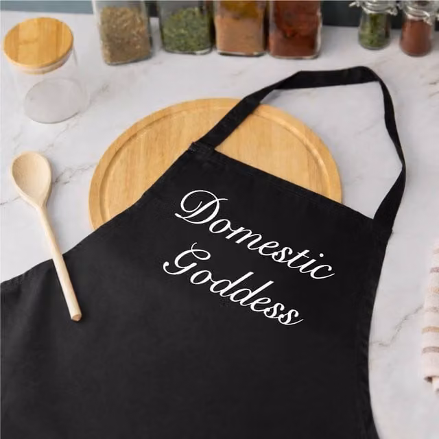 60 Second Makeover Domestic Goddess Black Cotton Apron