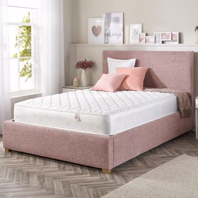 Aspire Essentials Quad Layer Natural Wool 900 Hybrid Mattress, White, W: 140 cm, D: 200 cm
