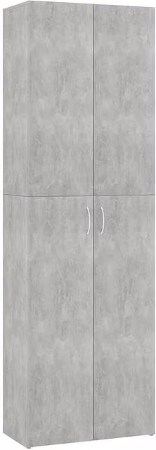 Berkfield Home Office Archive Shelving Cabinet in Grey, W/D/H: 60 x 32 x 190 cm