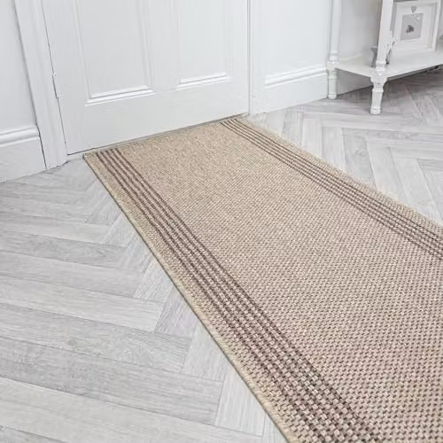 runrug Loop Pile Hallway Runner Rug in Beige, W/D/H: 80 x 300 x 0.5 cm