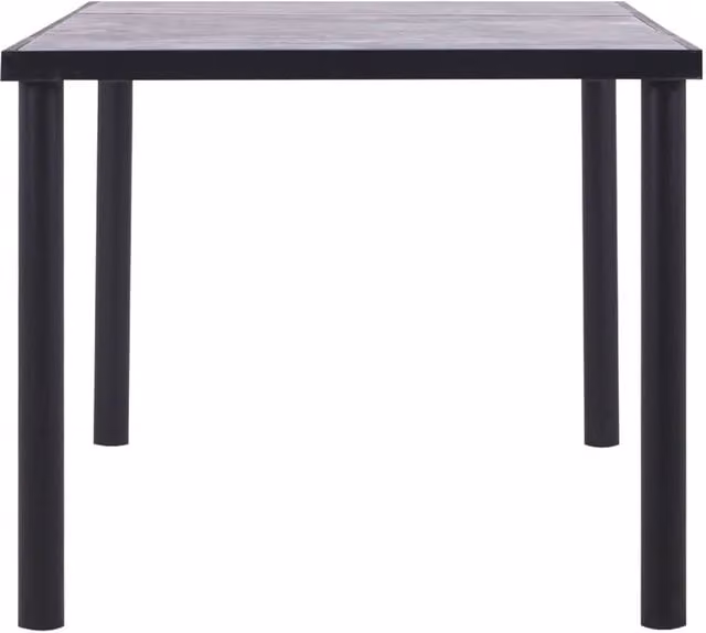 Berkfield Home Modern Rectangular Dining Table in Black and Concrete Grey, W/D/H: 180 x 90 x 75 cm