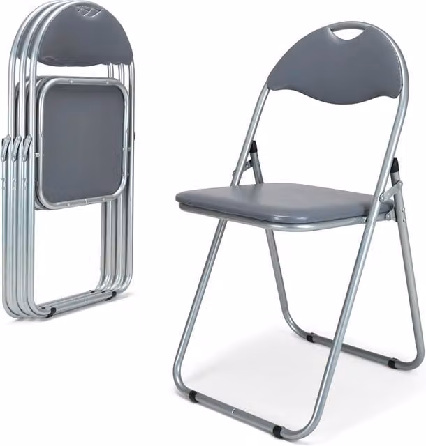 Bravich Candy Folding Dining Chair in Grey Synthetic Leather
