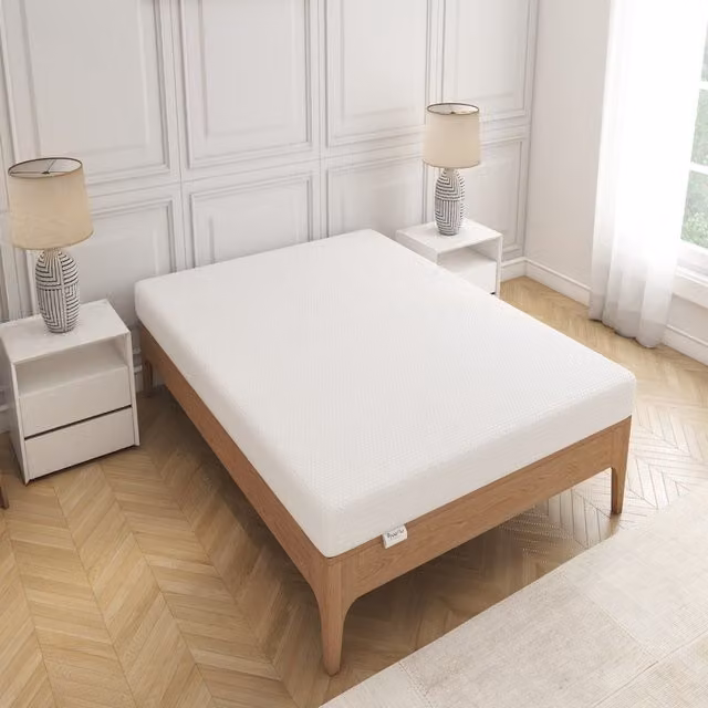 White Memory Foam Mattress with Temperature Regulation and Removable Cover, Height: 15 cm