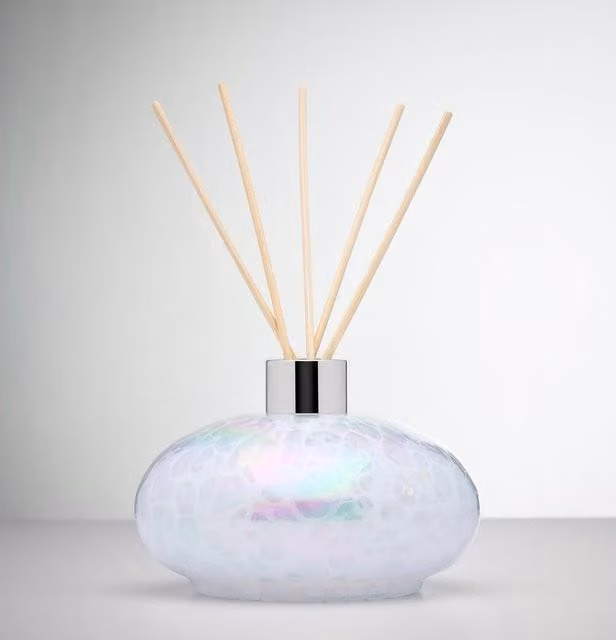 Sienna Glass Oval White Refillable Glass Reed Diffuser