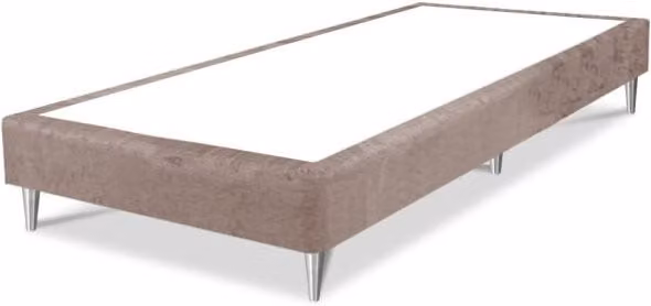 ASC Lunar Small Single Divan Base in Upholstered Velvet with Metal Legs