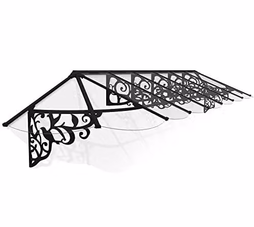 Palram Canopia Lily 4700 Art Nouveau Curved Lean-to Canopy, Black