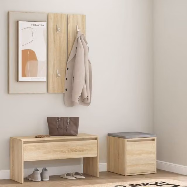Berkfield Home Sonoma Oak Hallway Furniture Set in Brown