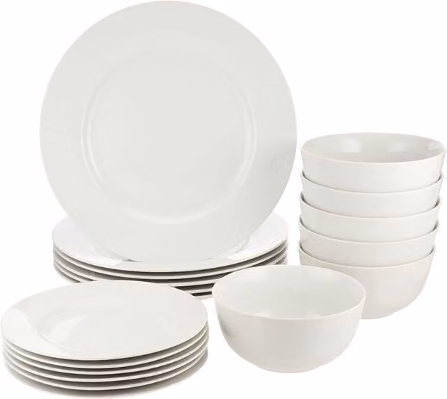 Glim & Glam 18 Piece White Porcelain Dinner Set