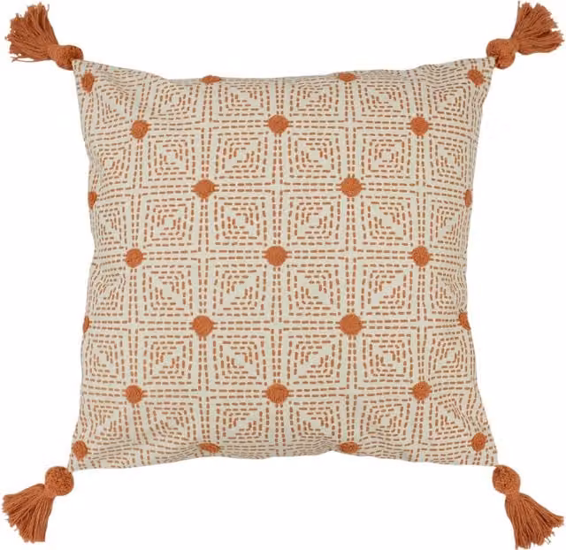 Make it a Home Chia Tufted Cotton Cushion in Coral