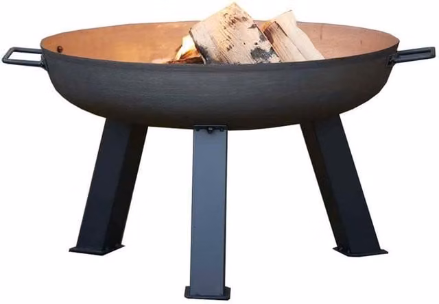 Woodlodge Glastonbury Cast Iron Fire Bowl, Black, Height: 15 cm
