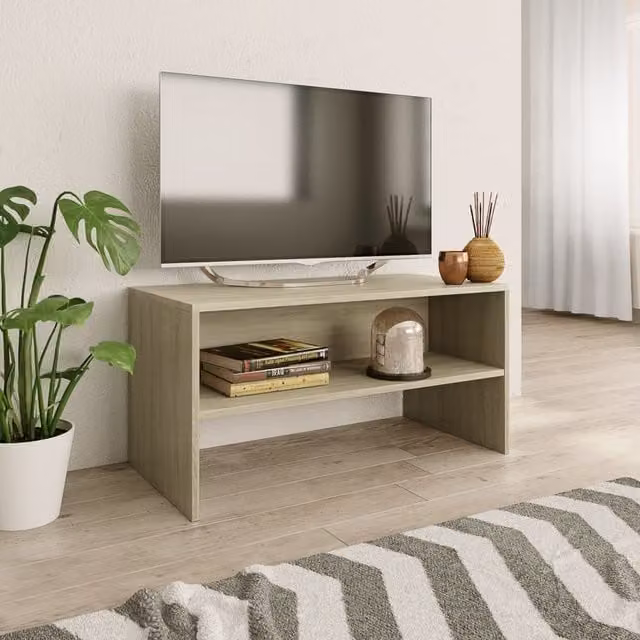 Berkfield Home Sonoma Oak TV Cabinet in Brown, W/D/H: 80 x 40 x 40 cm