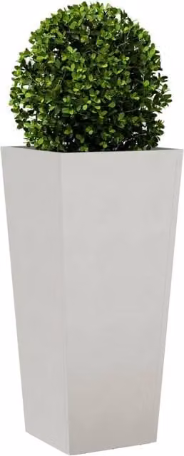 Berkfield Home Durable Stainless Steel Garden Planter Tub in Grey, W/D/H: 35 x 35 x 75 cm