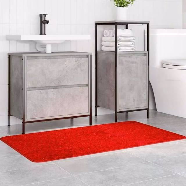 Berkfield Home Modern Rectangular Non-Slip Bath Mat, Red, W: 70 cm, L: 120 cm