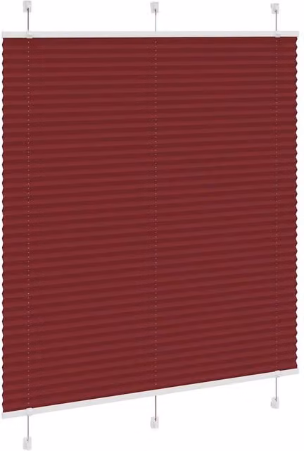 Berkfield Home Single Pleat Polyester Blind in Red, W: 120 cm, H: 100 cm