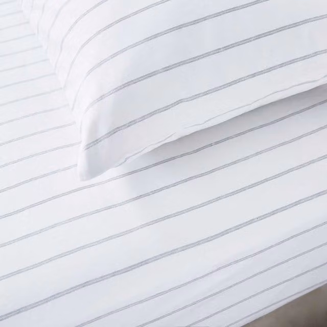 Murmur Olivia Kingsize Fitted Sheet, Cloud Grey, Cotton Percale, W: 180 cm, L: 200 cm