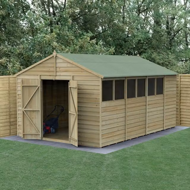 4LIFE Apex Wood Gable Shed in Brown, Height: 224.2 cm