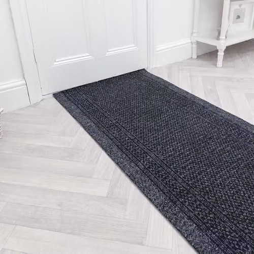 runrug Aztec Hallway Runner Rug, Black, W: 66 cm, L: 210 cm