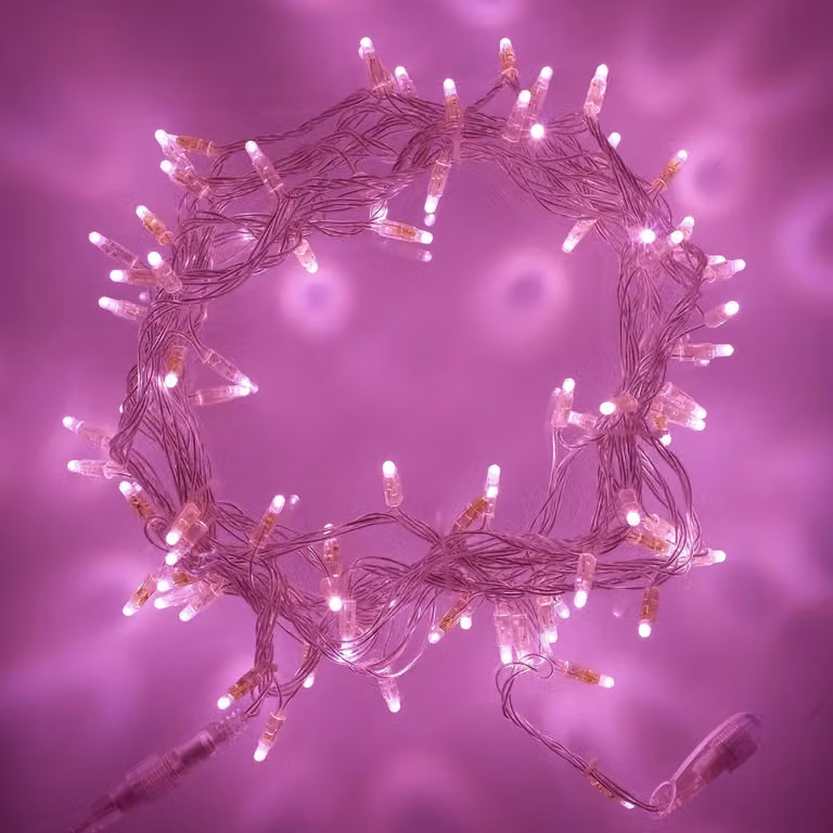 Lights4fun Core Connect Pink Connectable Fairy Lights with Clear Cable, 60m