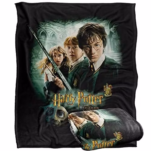 LOGOVISION Harry Potter Chamber of Secrets Poster Fleece Throw Blanket, Multicolour and White, W: 152 cm, D: 127 cm