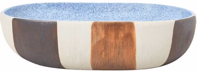 Berkfield Home Multicolour Oval Ceramic Countertop Basin W: 59 cm, D: 40 cm, H: 14 cm