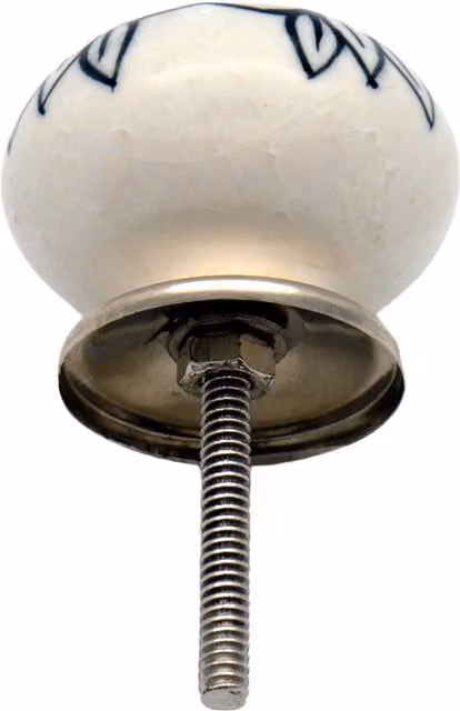 Nicola Spring White Ceramic Cabinet Knobs with Threaded Stem, Pack of 24