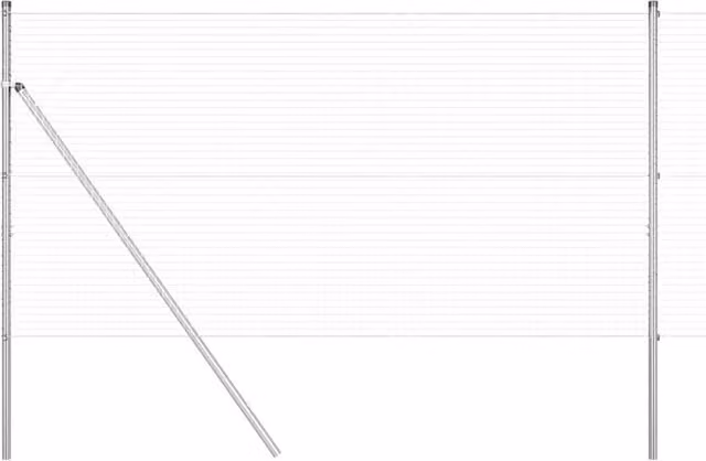Berkfield Home Set of 2 Round Galvanised Steel Fence Posts in Silver, H: 100 cm, W: 10 cm