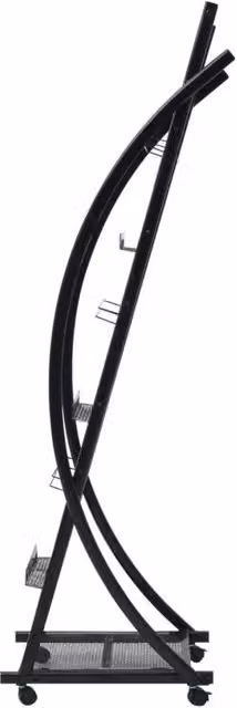 Berkfield Home Modern Black Metal Magazine Rack, W/D/H: 40 x 32 x 131 cm