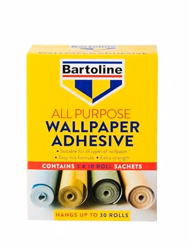 Bartoline All Purpose Wallpaper Adhesive Powder for Vinyl and Woodchip, 30 Rolls
