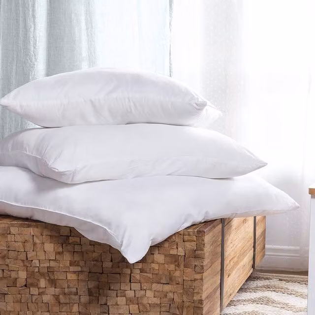 Wyld Haus Set of 2 White Microfibre Pillows, Soft and Hypoallergenic, W/D/H: 60 x 40 x 15 cm