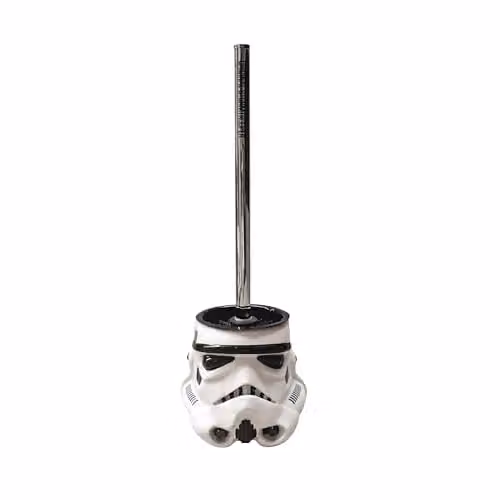 Menkind Star Wars Stormtrooper Freestanding Ceramic and Plastic Toilet Brush in White and Multicolour