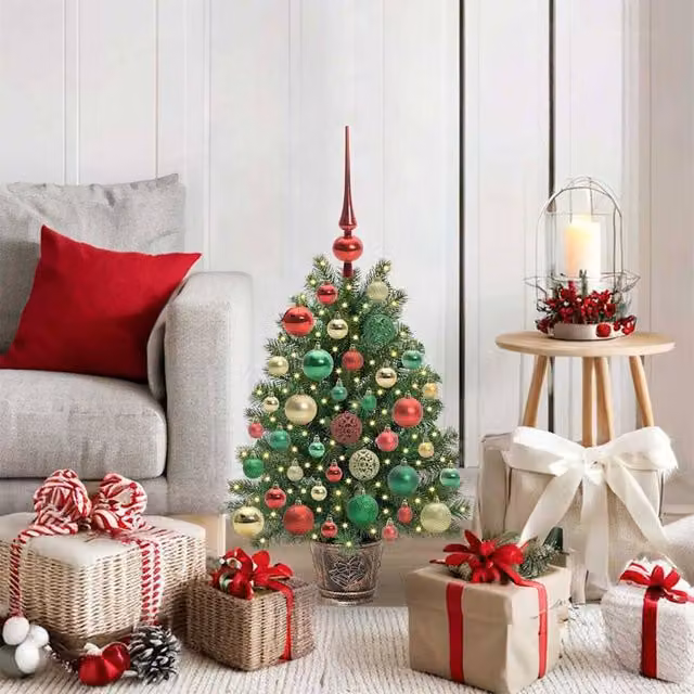 Berkfield Home Green Tabletop Artificial Christmas Tree with 150 LEDs, Height: 75 cm