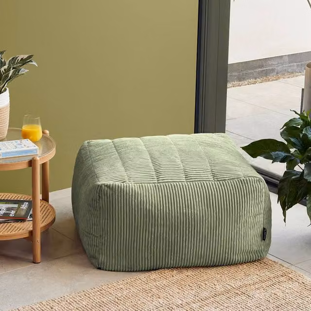 ICON Noa Bean Bag Slab in Green Jumbo Cord